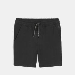 شورت برمودا من القطن باللون الأسود للأولاد